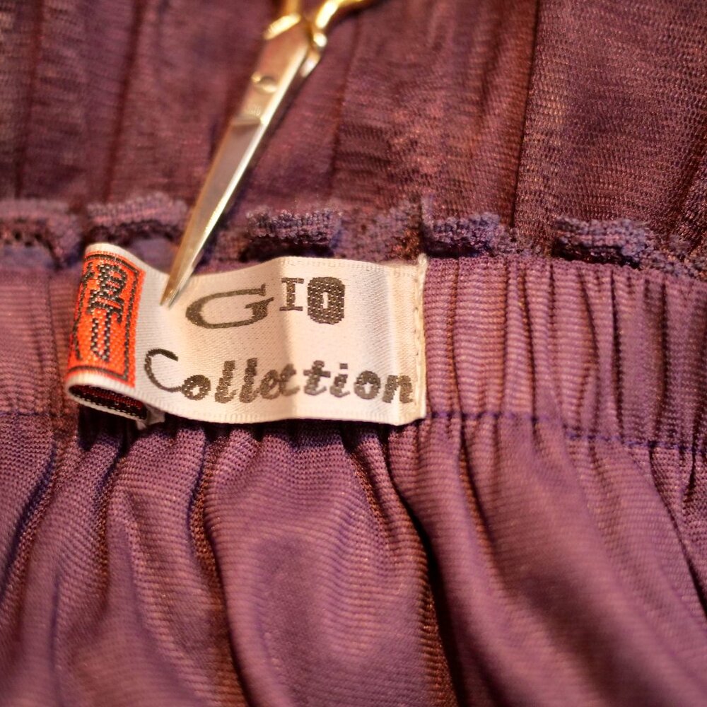 RIO COLLECTION Mauve Plum Floral Chiffon Full Soft Pleated Skirt Boho M/L EUC - Picture 9 of 9